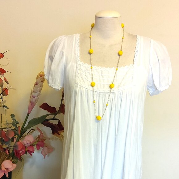 Vintage NEW Rose Charm Yellow Flower Necklace Silver Tone Chain VTG Timeless - Picture 5 of 7